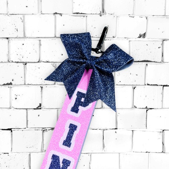 Pin Me "Glitter" - neonrosa/graublau